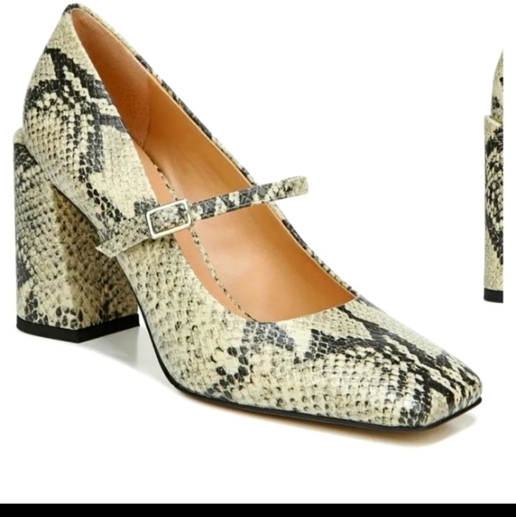 Franco Sarta Hinto Snake Leather Print‎ Sz. 9 3" Heeled Pump - Picture 1 of 11